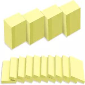 50개의 패드 스티커 메모 1.5x2 재활용 가능 셀프 스틱 가정 사무실 노트북(노란색)에 쉽게 게시할 수