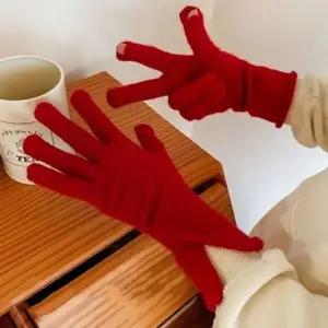 따뜻한 여성 니트 장갑 방한 겨울 니트 장갑 운전 오픈