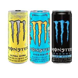 카페인음료 몬스터355ml망고로코+시트라+제로슈거8캔씩총24캔