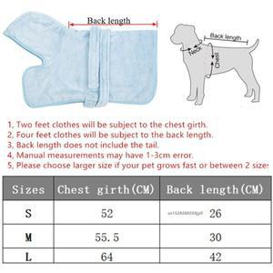 강아지 목욕 가운 흡수성 애완동물 빠른 건조 착용 가능한 타월 대형 소형 청결 고양이