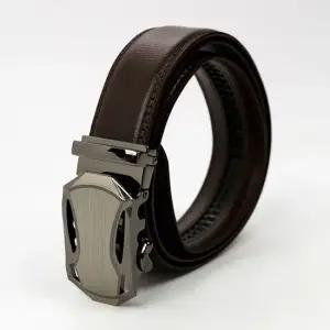 소튼 자동버클 소가죽 벨트 다크브라운 남성 정장벨트