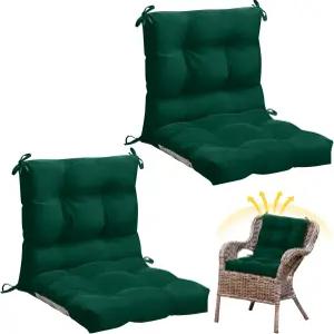 Marsui 2pcs 실외 실내 하이백 의자 쿠션 파티오 가구 터프티드 베개 타이 방수 교체형 흔들의자 42 x 21