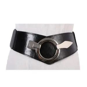 여성 와이드 벨트 원피스 코트 스판 밴딩 가죽 허리띠