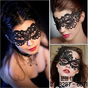 1개 할로윈 메이크업 볼 의상 파티 여성용 레이스 마스크 하프 망토