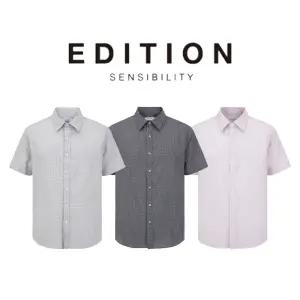 [롯데백화점]에디션 SS 남성여름남방 마이크로 패턴 반팔 셔츠 3종 1택 NEF2WC1952 DR4488