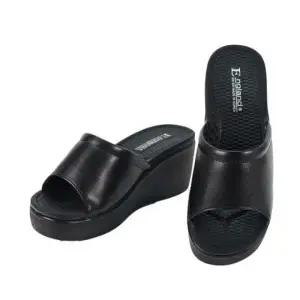 키높이 와이드 밴드 통굽 웨지 슬리퍼 굽6cm