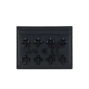 [해외]26SS 크리스찬루부탱 키오스 블랙 로고 더블 카드홀더 3175225 B253