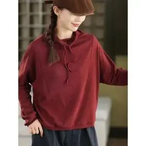 면 가을 여자맨투맨티 맨투맨 스트링 넥 긴팔 입체 컷팅 솔리드 슬림 티 상의 ible3