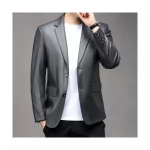 코아픽샵 남자 캐주얼 양가죽 키작남 얇은 리얼 정장 가죽코트 자켓 꾹1