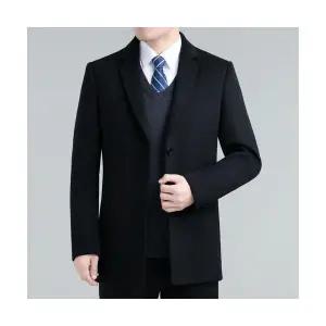 코아픽샵 남자 모직 정장 다운 키작남 캐시미어 칼라 자켓 중년+아빠룩 코트 리버시블 안감 꾹1