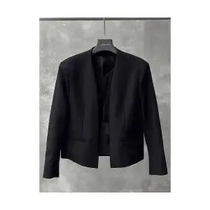 코아픽샵 남자 키작남 정장 자켓 블랙 노카라 패드 코트 윙팁 가짜 투피스 재킷 모델 꾹1