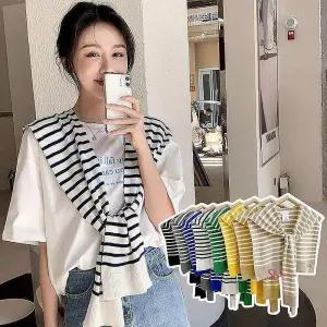 봄여름 페이크가디건 레이어드가디건 단가라 숄bcd992