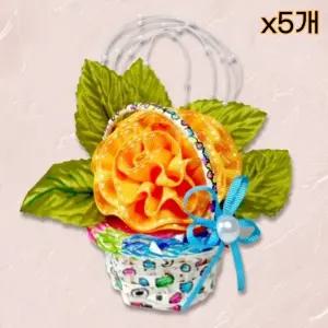 카네이션 미술 방과후 리본 유치원 만들기 꽃바구니 5개묶음 바구니 학습 미니 교실