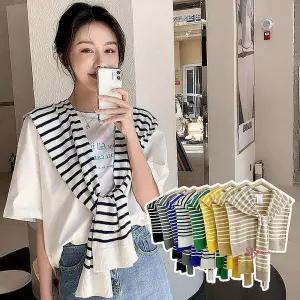 봄여름 단가라 숄가디건 레이어드가디건 페이크pqr486