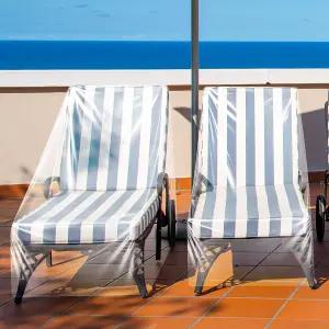 투돔로 2개 투명 플라스틱 체이스 라운지 커버 방수 파티오 의자 가구 헤비 듀티 85L x 33W 33H 야외용