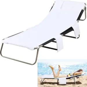 마인드소프트 라운지 의자 타월 커버 마이크로파이버 비치 체이스 페이스 홀 포함 풀 여름 야외 75.6 x