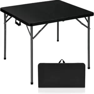 라코우 34인치 정사각형 접이식 테이블 접을 수 있는 다리가 플라스틱 상업용 카드 주방 또는 야외 파티