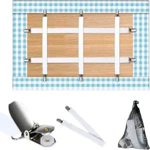 테이블 천 홀더 클립 숨겨진 스트랩 5팩 조절 가능한 신축성 피크닉 두꺼운 대형 클램프 커버 실내 야외