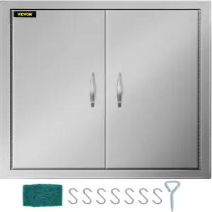 VEVOR BBQ 액세스 도어 24W x 24H 인치 그릴 이중 브러시드 스테인리스 스틸 바비큐 아일랜드 스테이션을