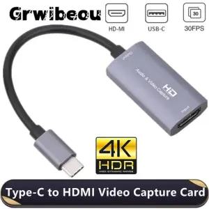 캡쳐보드 USB C 비디오 캡처 카드 스위치 Xbox PS34 방송용 HDMI-C 게임 그래버 레코드 호환