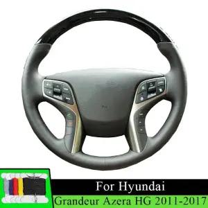 차량덥게 차량용 커버 현대 그랜저 아제라 HG 2011-2017 OEM 가죽 핸들 통기성