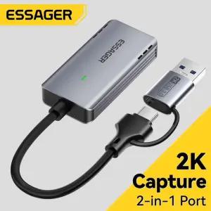 캡쳐보드 에사저 비디오 캡처 카드 USB30 4K60Hz HDMI 호환 USB-C 게임 녹화기 스위치 엑스박스 PS45 방송