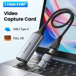 캡쳐보드 Lemorele 비디오 캡처 카드 USB20 HDMI 호환 USBType-c 게임 그래버 기록 1080P 스위치 Xbox PS45