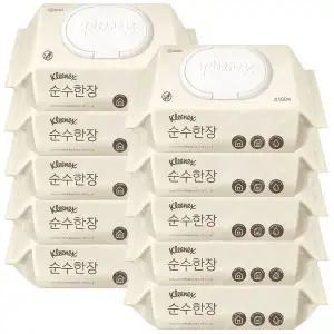 크리넥스 순수한장 캡형 물티슈 100매 x10개