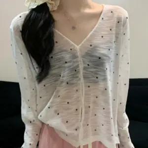 시원한 시스루 니트 아우터 패턴 가디건 도트 긴팔 여름 원픽