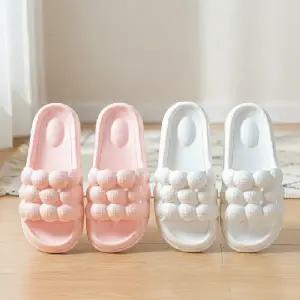 폭신한 거실용 EVA 욕실화 층간소음 방지 슬리퍼 핑크 화이트 3종