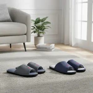 쿠션감 좋은 오픈토 거실 실내화 4종 세트 사무실 발편한 슬리퍼