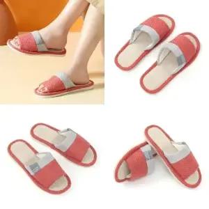 ( )린넨 실내화 245 250mm 레드 사무실 실내화 실내슬리퍼 슬리퍼