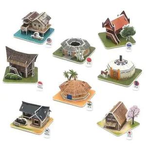 3D입체퍼즐 XIZ659J0 아시아전통가옥 8종 형 만들기