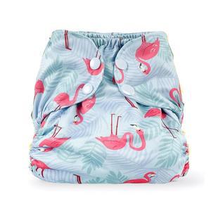 BISENKID 방수 천 기저귀 커버 재사용 가능한 수영 기저귀, 플라밍고