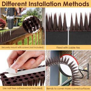 12개 플라스틱 새 퇴치용 스파이크 비둘기 등반 방지 조류 울타리 벽 고양이 외부용 펜스 키트