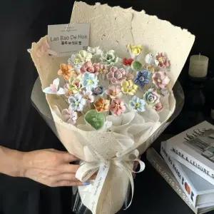 시들지않는꽃 프로포즈 도자기 꽃다발 화이트데이 발렌타인데이 선물 조화