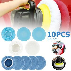 10PCS 연마 패드 탄성 조절 미끄럼 방지 보닛 자동차 왁스 커버 키트 버퍼 버핑 세부 정보 클린 액세서리