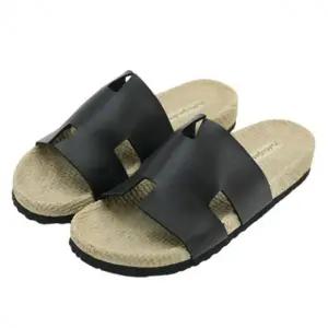 남성 H밴드 여름 슬리퍼 (블랙) 통기성 반바지에 어울리는