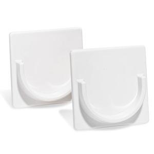 ADHERION 접착 샤워봉 홀더 | 벽용 드릴링 샤워 커튼봉 없음 커튼월 마운트 바 홀더에 부착 흰색 2 PK 포함되지 않음