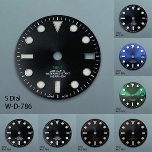 29mm S 로고 GMT 다이얼 NH34 일본 무브먼트 호환 그린 야광 선레이 블랙 시계 개조 부품