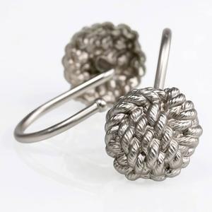 장식용 샤워 커튼 후크 링: 팝코지 방청 매트 니켈 금속 링 - 욕실용 보호 해리 실버 행거 12개 세트