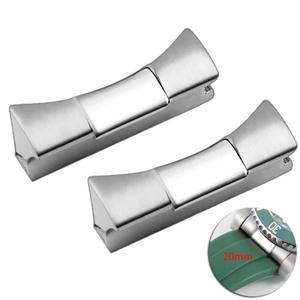 롤렉스 데이토나 서브마리너 블랙 그린 워터 고스트 GMT 실리콘 가죽 시계 밴드 아크 인터페이스 용 20mm