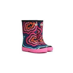 HUNTER KIDS [KIDS] 퍼스트 클래식 웨이브 프린트 레인부츠 버블리플 KFT5062RMALRI
