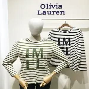 [올리비아로렌]여성 스트라이프 레터링 티셔츠 vvcal5s2361 ECJ