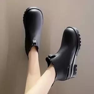 [라일리] Rly 여성 숏 부츠 여성 장마 부츠 캐주얼 고무 방수