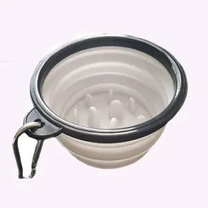 여행용 휴대용 개 고양이 사료 및 물그릇 접이식 애완동물 그릇 슬로우피드 강아지 작은