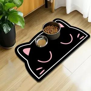 바닥 고양이 물그릇용 반려견 사료 매트 12x20인치 반려동물 흡수 미끄럼 방지 세척 가능한 및 물용