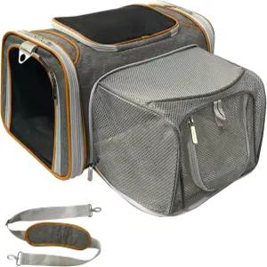 미스터 땅콩의 확장 가능한 항공사 승인 소프트 사이드 애완동물 캐리어 프리미엄 오토 셀프 잠금 지퍼가