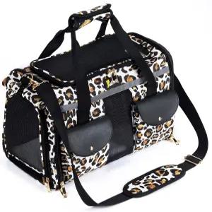 작은 개와 고양이를 위한 펫투 반려동물 캐리어 부드러운 측면 여행용 개집 휴대용 접이식 가방(대형)