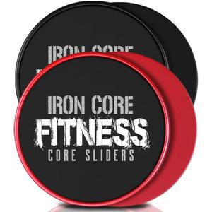 운동용 멀티팩 코어 슬라이더, 모든 표면에 사용할 수 있는 양면 운동 글라이더 디스크(2팩, 블랙 앤 레드 세트), 헬스장 및 홈 토탈 바디 장비, 그룹 피트니스 트레이닝에 적합,